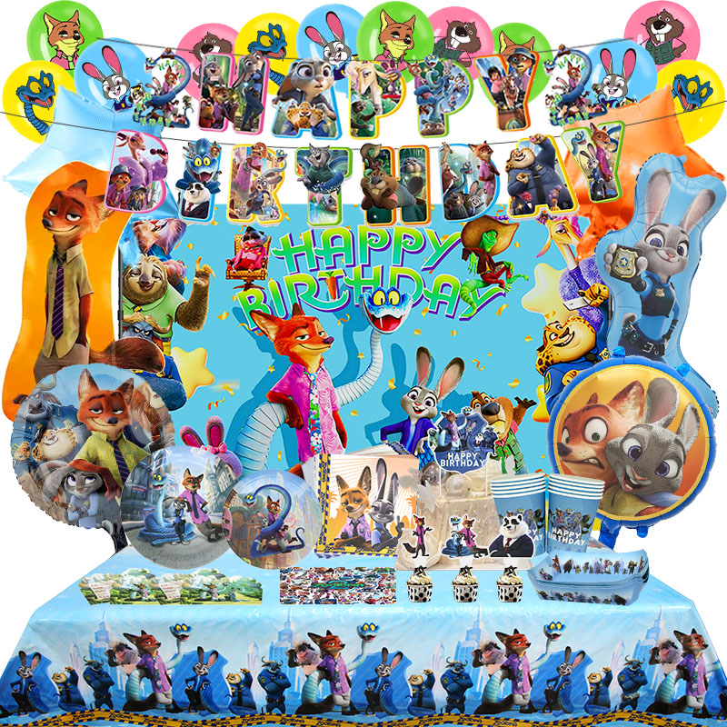 Zootopia Party Games - Zootopia Geburtstagsparty-Dekoration, 2. Geburtstag, Cartoon-Latexballons für