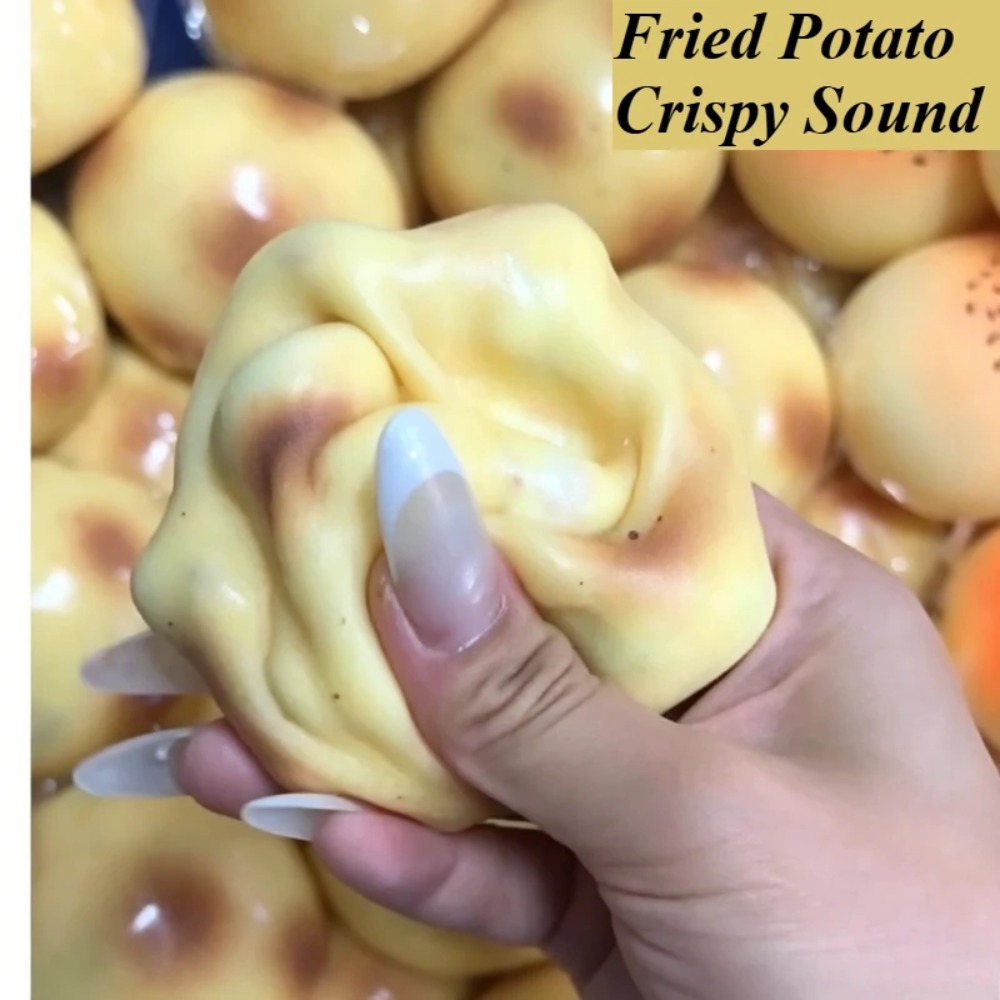 Party Games Questions - Frittierte Kartoffel-förmiges Squishy-Spielzeug mit Knistergeräusch, Stressabbau-Spielzeug,