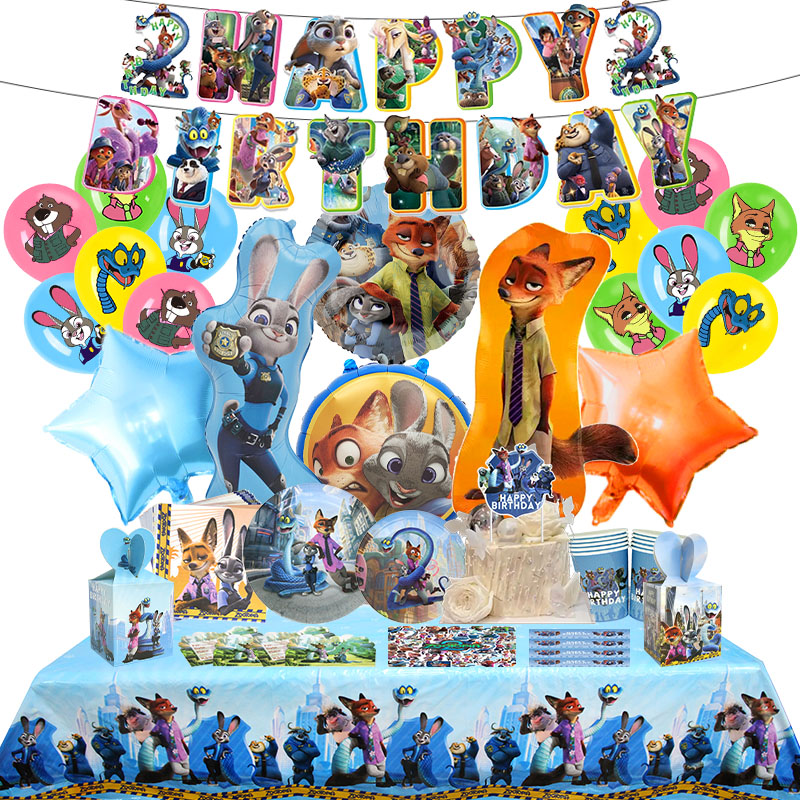 Zootopia Party Games - Zootopia Geburtstagsparty-Dekoration für Kinder, Event-Zubehör, Latexballons,
