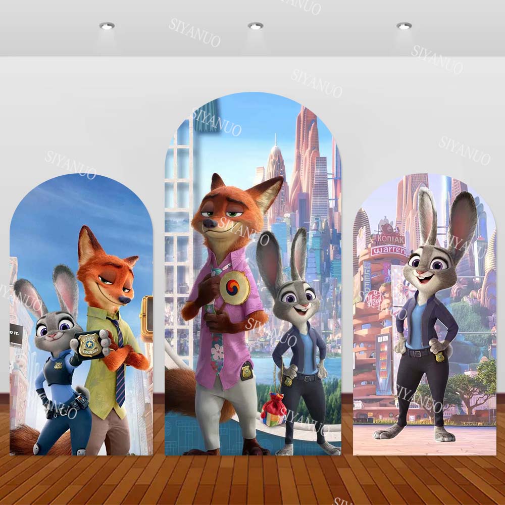Zootopia Party Games - Zootopia Kinder-Geburtstagsparty Hintergrund-Dekoration Foto-Bogen Fotohintergrund Baby-Shower