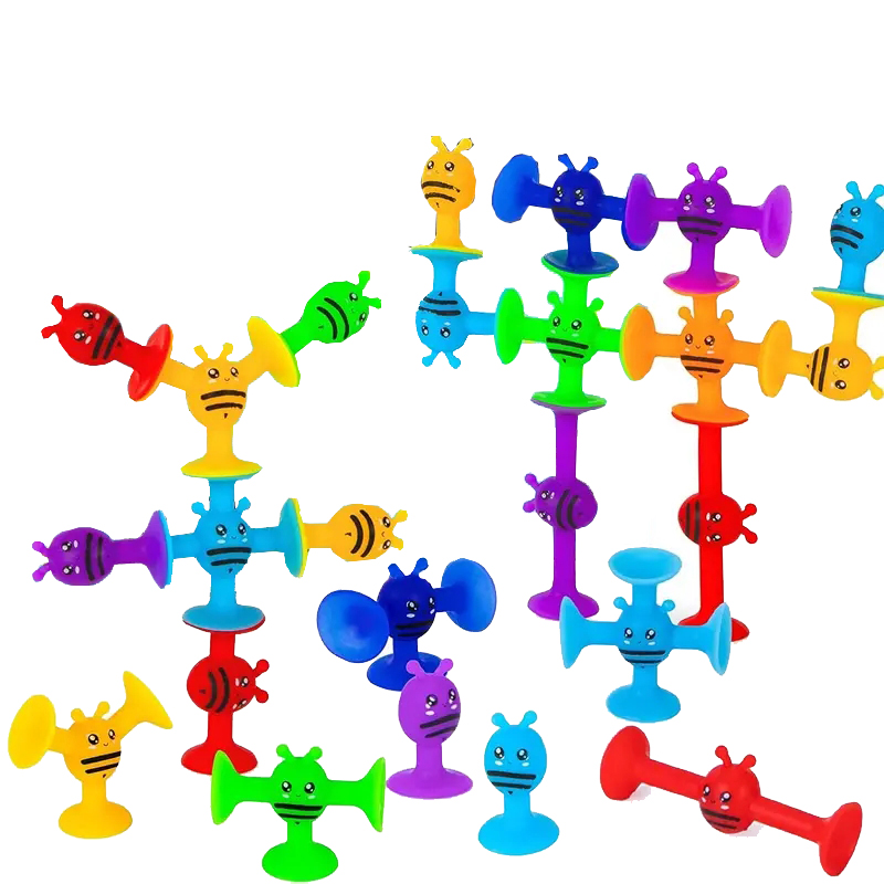 Limbo Game Set - Bienen-Saugnapf-Spielzeug, weiche Bausteine, Pop-Sauger, kleines Wurf-Dart-Set,