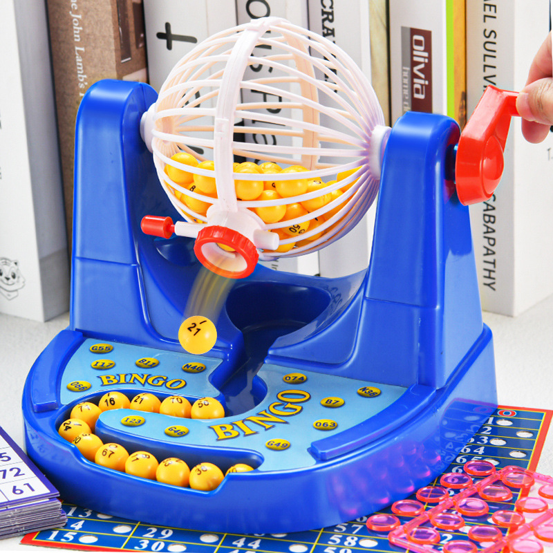 Party Games Console - Klassische Bingo-Lotterie-Zahlenziehungsmaschine für Familien, Mehrspieler-Interaktives Party-Tischspiel,