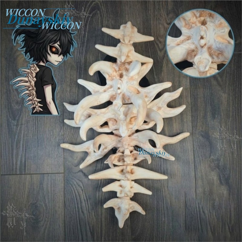 Party Games Stream - Knochen-Dämon Rückenwirbelsäule Requisite Gelenkiger Skelett-Schwanz Cosplay-Zubehör