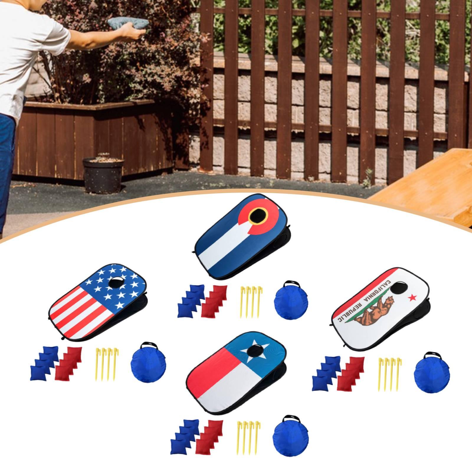 Cornhole Board Set - Tragbares Corn-Hole-Board-Set mit Bohnensäcken für Kinder-Gartenspiele,