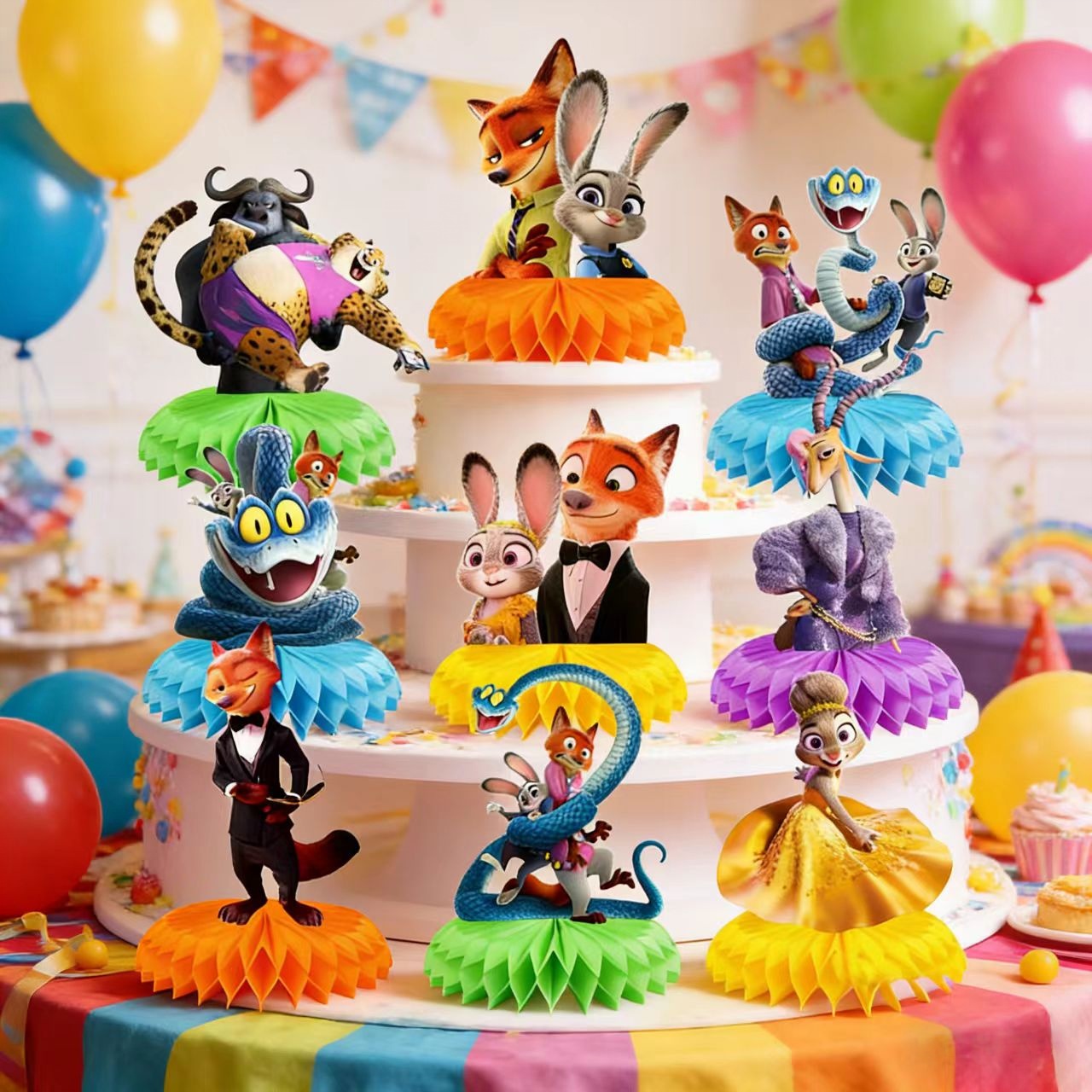 Zootopia Party Games - Zootopia Judy Honeycomb Desktop-Dekoration Zootopia Geburtstagsparty