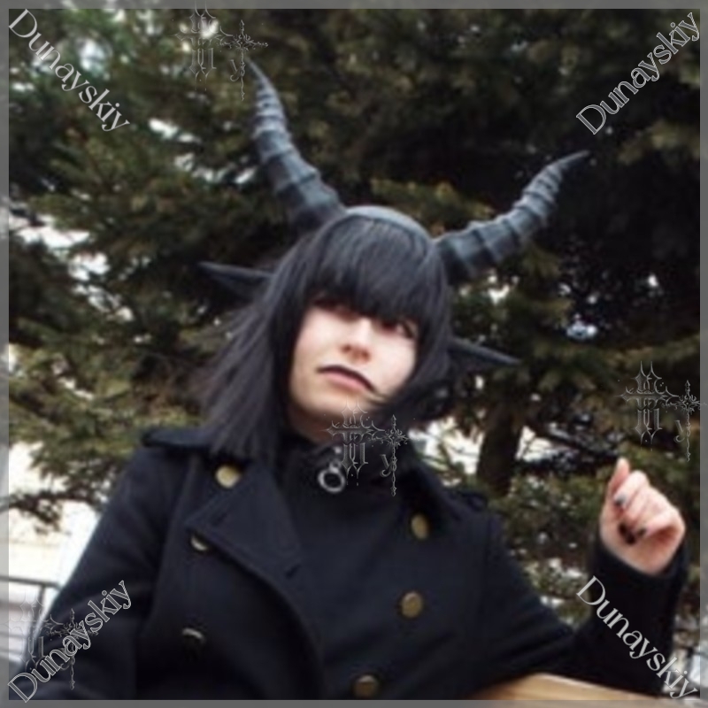 Party Games Stream - Schwarzes Teufelshorn- und Ohren-Stirnband, Anime-Dämon-Cosplay, Halloween-Livestream,